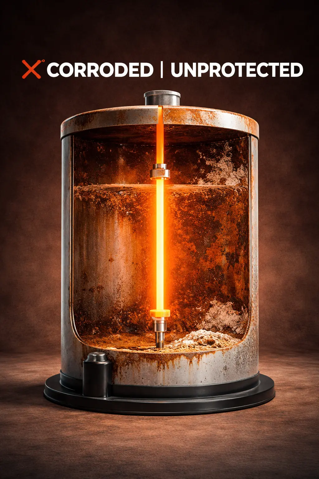 Unprotected water heater